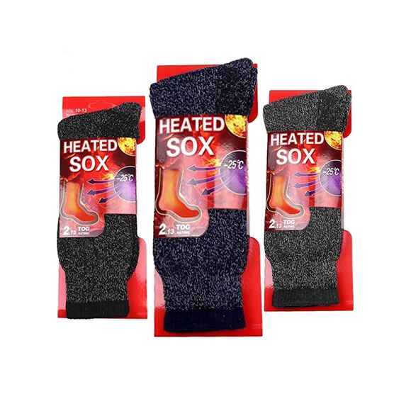 Black Gray & Navy Blue Mens Thick Heavy 3 Pack Boot Socks - Picture 1 of 4